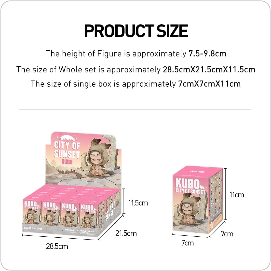 POP MART Kubo City of Sunset Series Blind Box Figures, Random Design Action Figures Collectible Toys Home Decorations, Holiday Birthday Gifts for Girls and Boys, Single Box