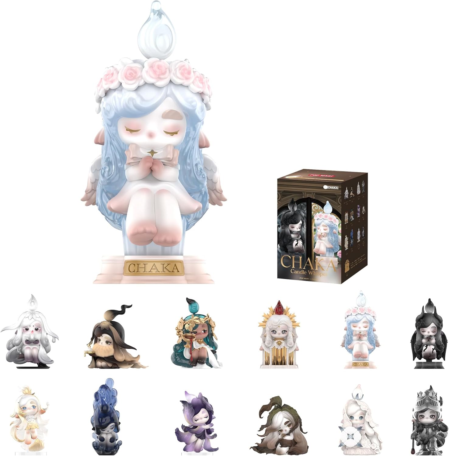 POP MART Chaka Candle Whisper Series Blind Box Figures, Collectible Toys Home Decorations, Holiday Birthday Gifts for Girls and Boys, Single Box