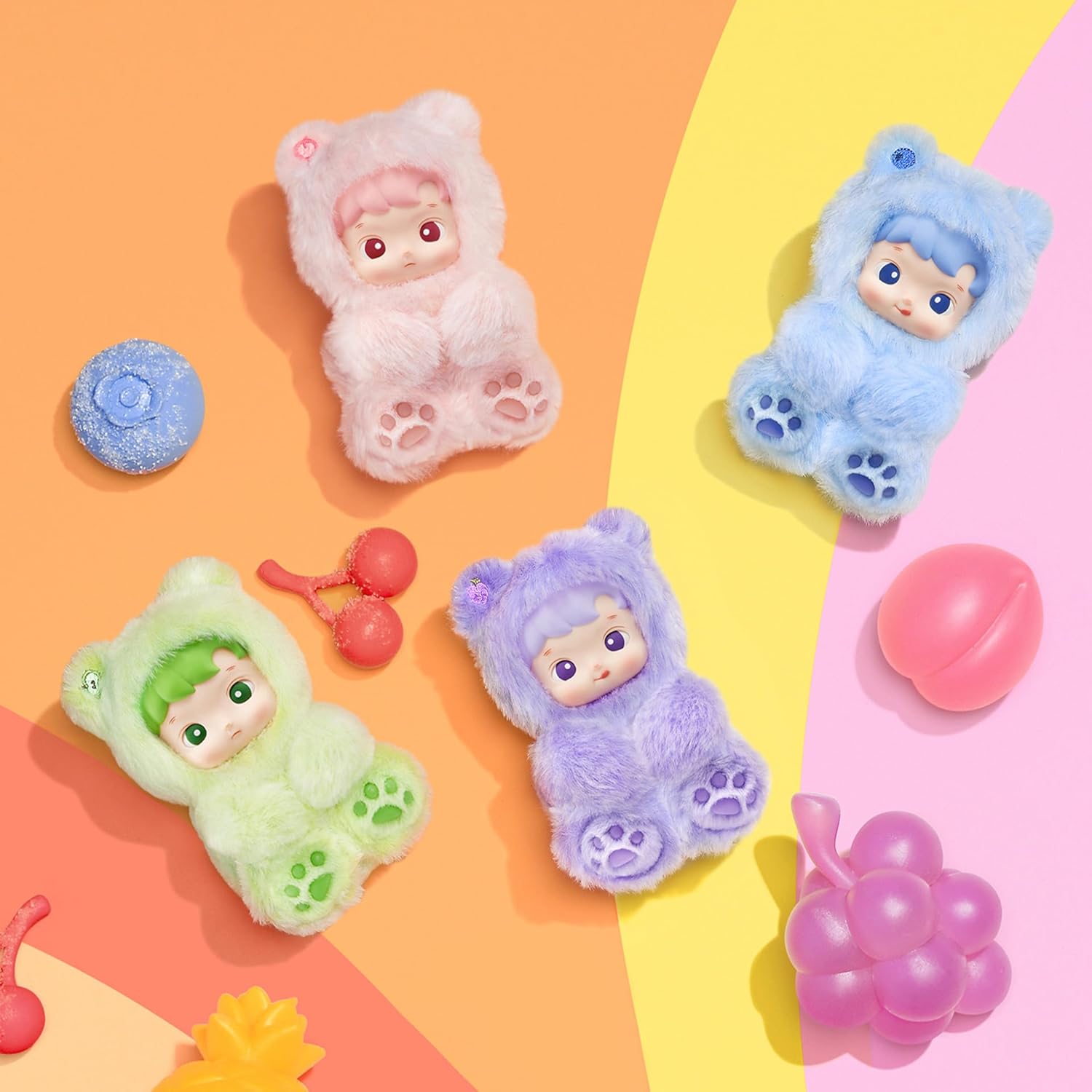 POP MART HACIPUPU Gummy Bear Series-Vinyl Plush Pendant Blind Box, Random Design Action Figures Collectible Toys Decorations, Holiday Birthday Gifts for Girls and Boys, Single Box